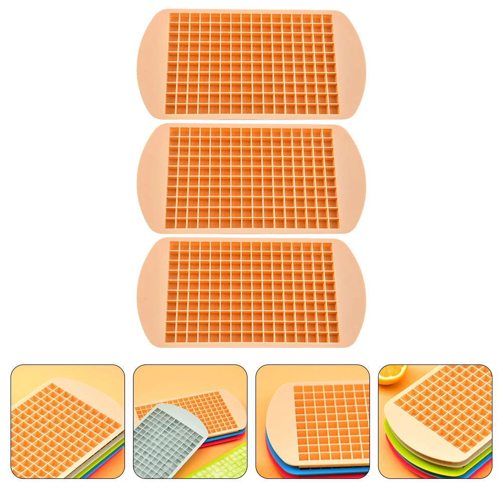 

3 Pcs 160 Hole Ice Mold Silicone Mini Cube Molds Maker Wear-resistant Tray Drinks