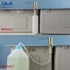 ULA Gold Kitchen Sink Liquid Soap Dispenser Liquid Soap Bottle Sink Mount Stainless Steel Head Hand Press Dispenser Bottle 5