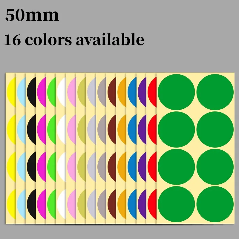 

15sheets 128pcs 5cm Colored Dot Sticker Round Self-adhesive Label Paper Handwritten Paste DIY Handmade Stickers