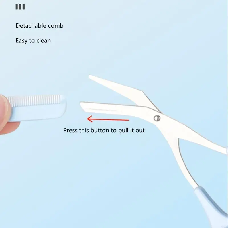 50LD Eyebrow Trimmer Scissor with Comb Hair for Facial Eyelash Removal Grooming Shapi 4
