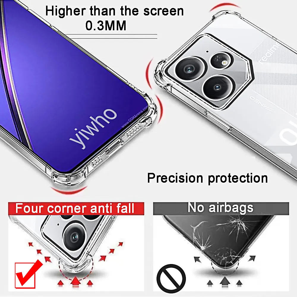 Luxury Clear Shockproof Phone Case - Transparent Full Cover