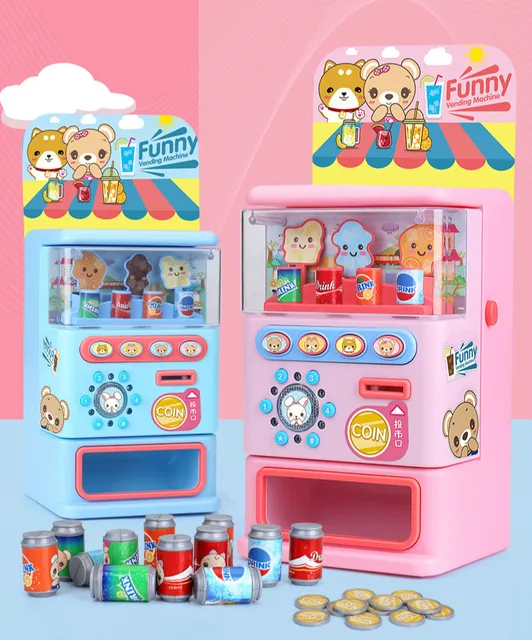 1PC Children's Simulated Vending Machine Puzzle Drinks Toy Pretend Set for Kids Children Christmas Gift Learning Educational Toy 2