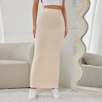 New high-waisted side Slim knitted half-skirt women's casual dress half-skirt - Image 4