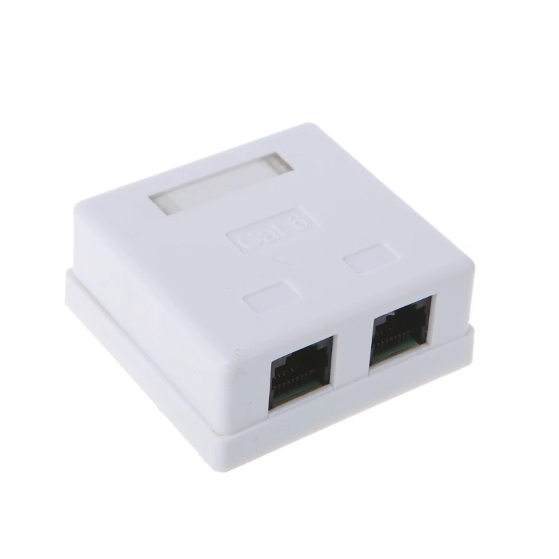 2 Port RJ45 Network Connector Junction Box for CAT6 Cat6e 8P8C Desktop Extension Cable Enclosure images - 6