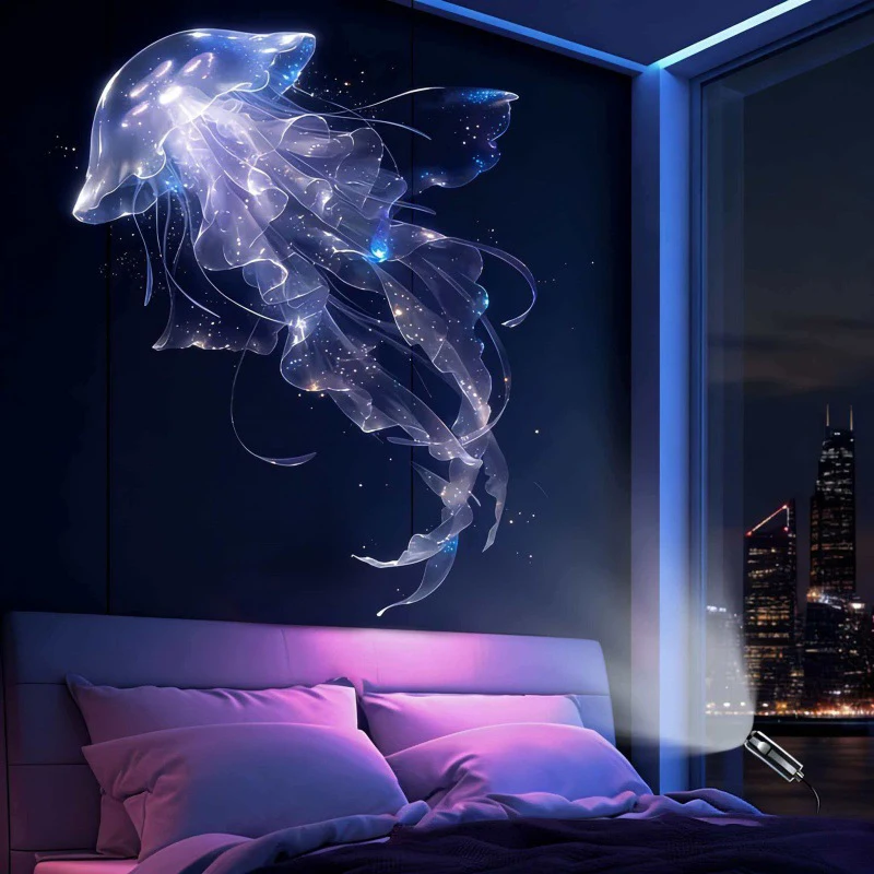 Halloween Decor Projector Lamp USB Powered LED Projection Light with Interchangeable Pattern Slides Adjustable Gooseneck Ambient