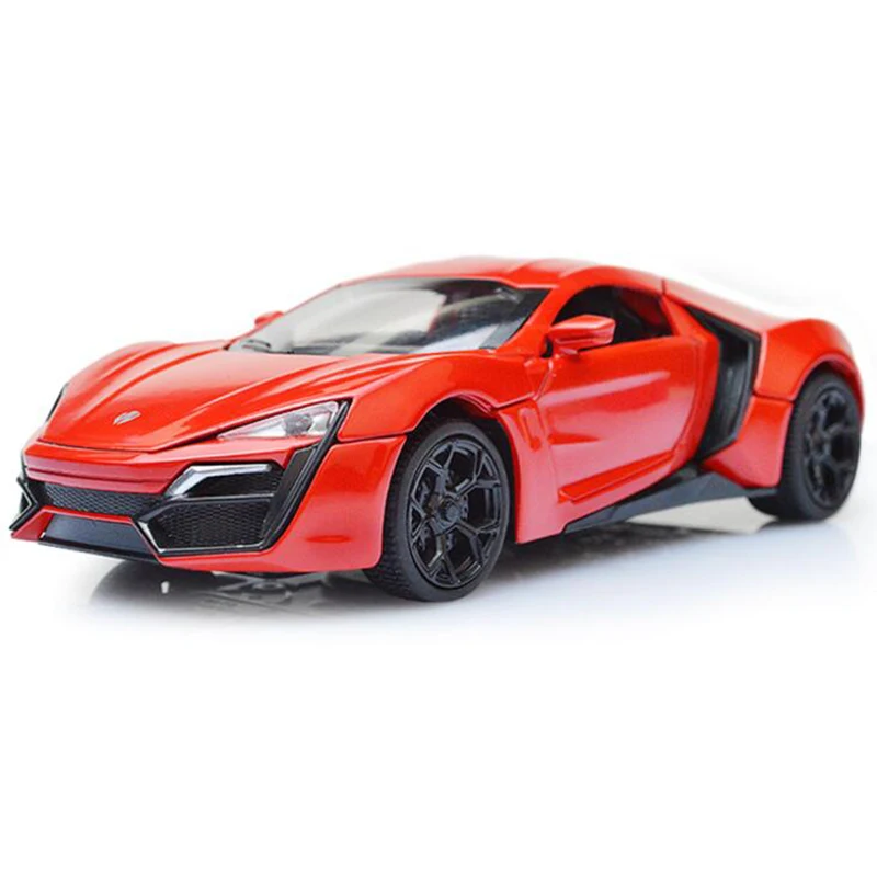 

1:32 Lykan Hypersport Legering Diecast Speelgoed Sportwagen Metalen Speelgoed Auto Geluid En Licht Trek Model Kinderen Gift A222