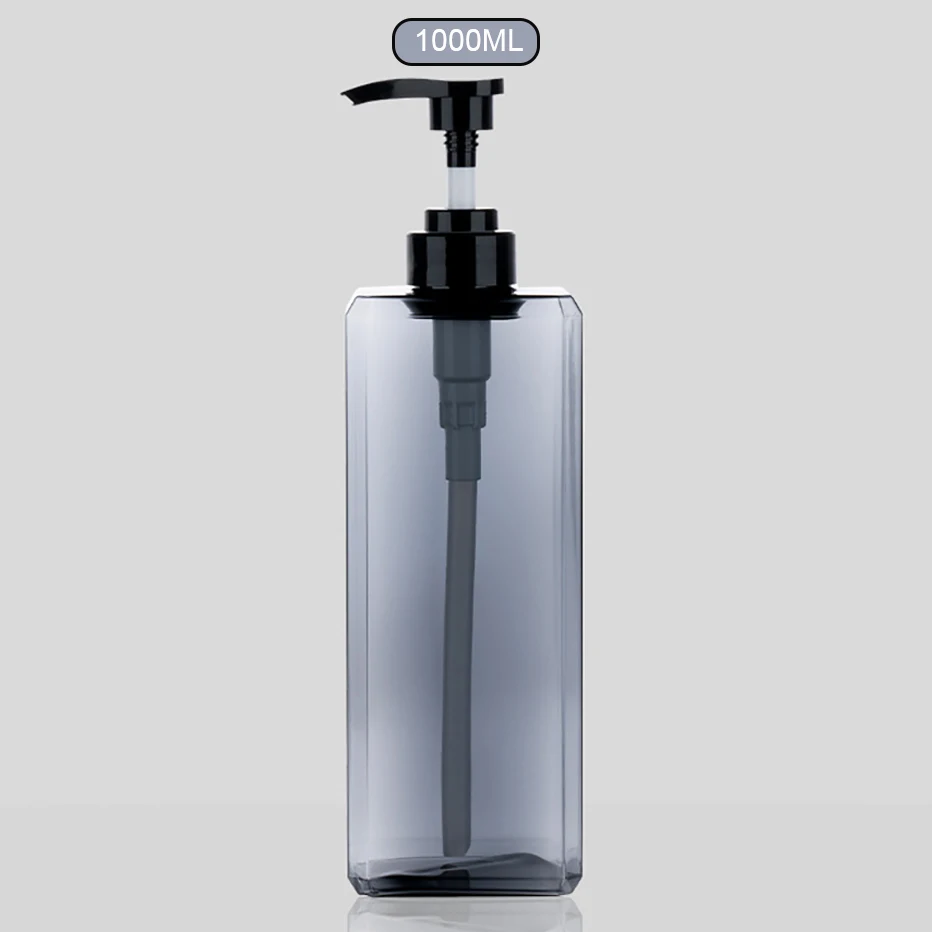 1000ml Square Refillable Pump Bottle for Shampoo, Conditioner, and Body Wash
