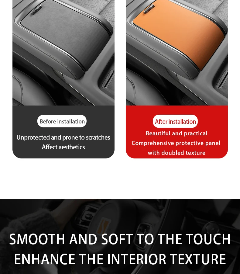 For ZEEKR 7X Suede stickers on the center console panel Scratch-resistant and di