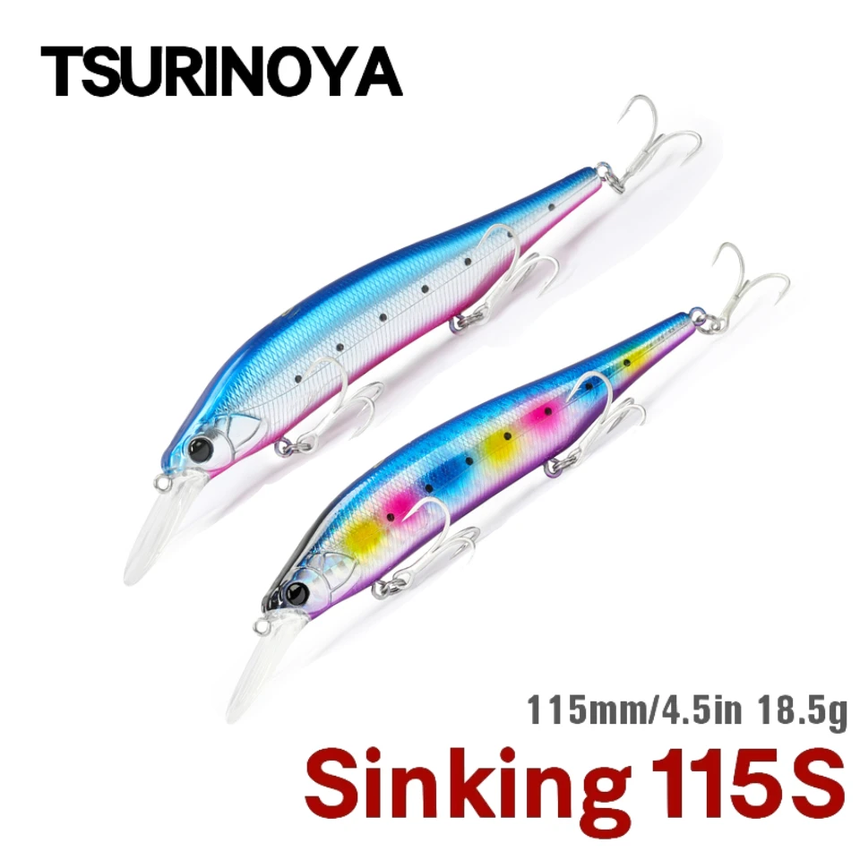

TSURINOYA 115S NYX SinKing Minnow Jerkbait 18.5g 115mm Saltwater Tungsten Weight System Artificial Professional Fishing Lure