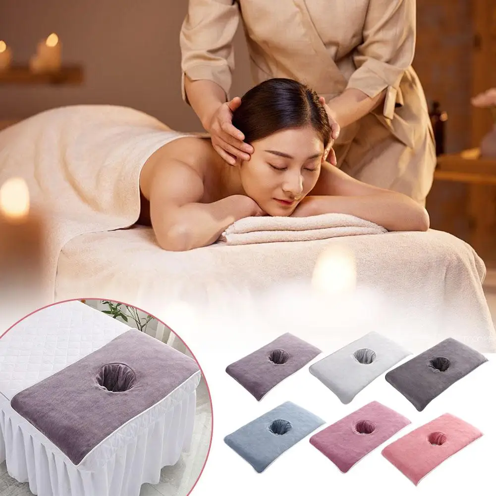남녀공용 구멍이 있는 미용실 침대 옆 수건, 마사지 물리 치료 스파, 눕는 침대 얼굴 수건, 흡수성 수건, B5J6