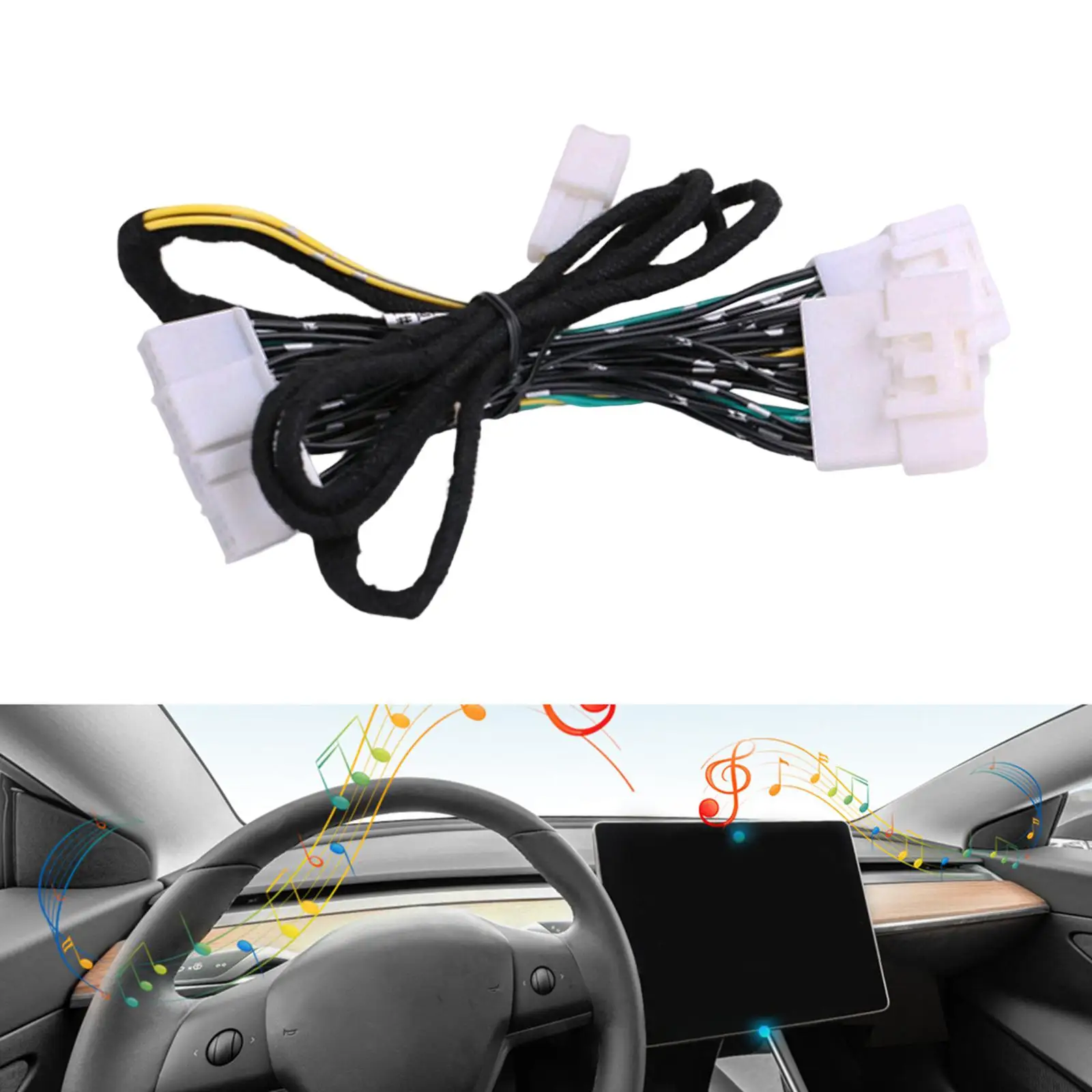 Car Audio Inactive Activation Speaker Wire Harness Upgrade Lossless Stereo Connector Fit for Tesla Model 3 Accessories
