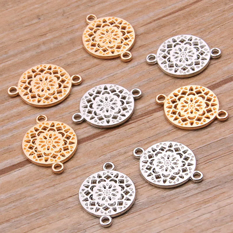 Dijes De Flores De Plata, Dijes De Flores De Plata Colgantes, Mini Dijes De Flores, Accesorios De Joyería De Plata, 10 Piezas - México