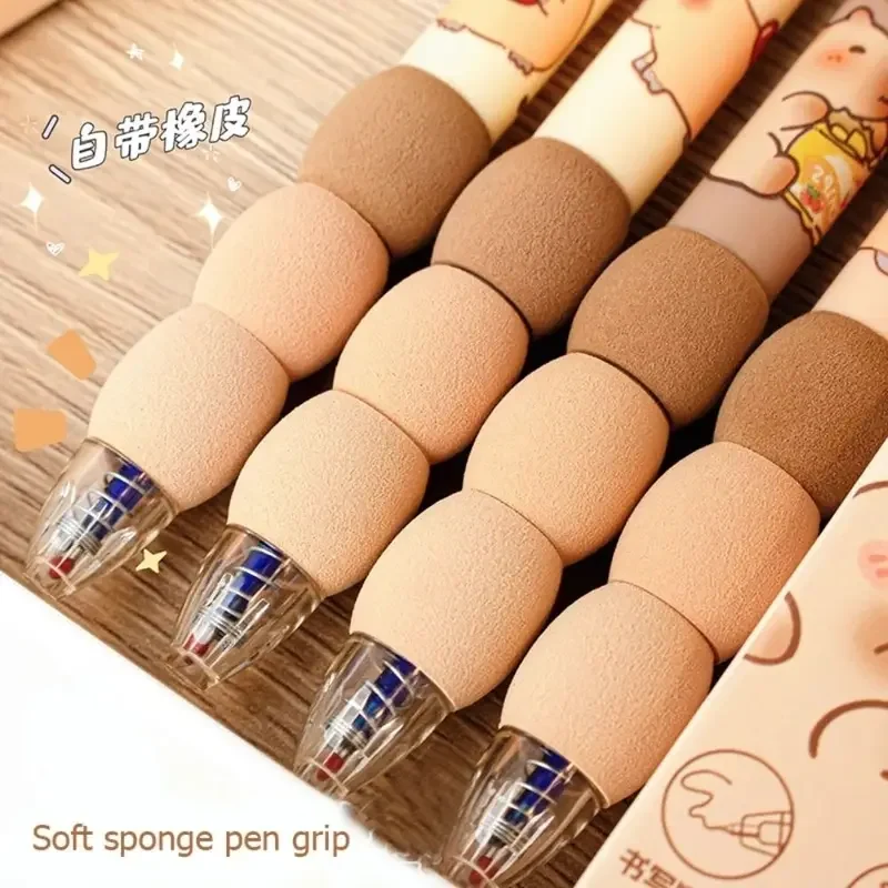 4Pcs Cartoon capibara erasable neutral pen