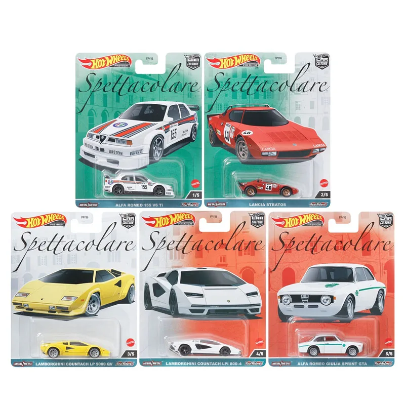 2023 Hot Wheels Premium Car Culture Spettacollare Lancia Stratos Lamborghini Countach Lp Alfa Romeo 1:64 Diecast Car Toy Fpy86