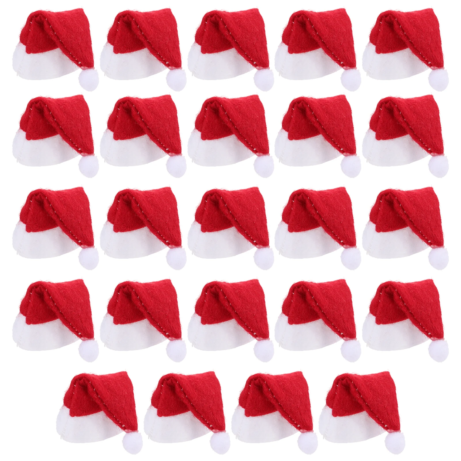 24pcs Mini Santa Hats Christmas Lollipops Santa Hats Lollipop Christmas Hat Small Mini Candy Santa Claus Caps Party Accessories