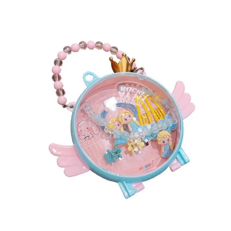 Disney Frozen Princess Gift Box Hair Accessories Cartoon Pendant Necklace 3-7 Years Old Girl Gift box