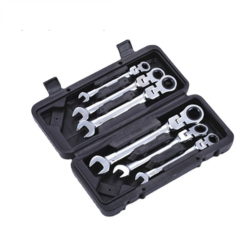 

Combination Ratcheting Wrench Set Steel Flex-Head Key Set Spanner with Metric 72-Tooth Box End Universal Wrench Car Repair Tools