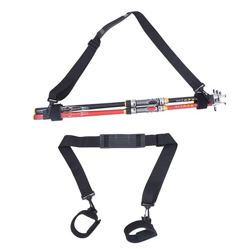 Nylon Fishing Rod Shoulder Strap with Security Tools and Waist Belt Accessory
