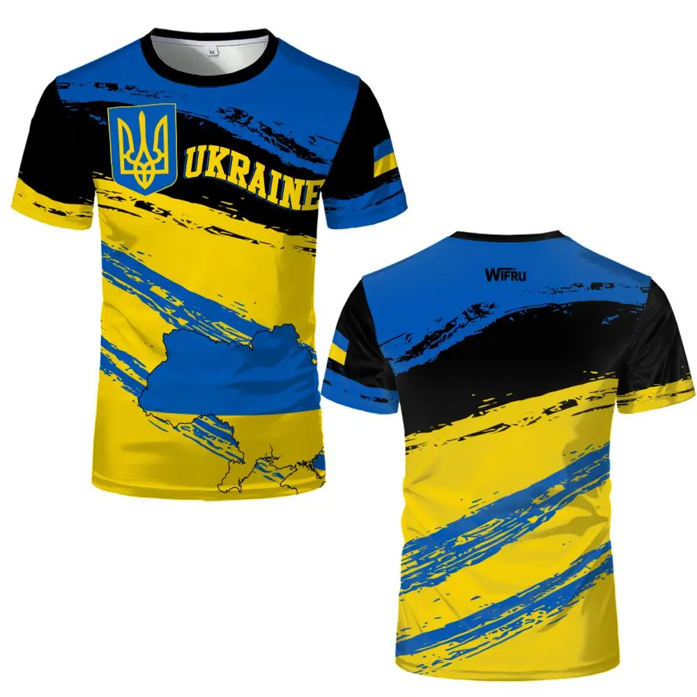 Neues Grafik-Trikot mit ukrainischer Nationalflagge, Sommer-Outdoor-Sport-T-Shirts für Herren, atmungsaktive T-Shirts für Herren und Damen, lässige Streetwear – Detail 6