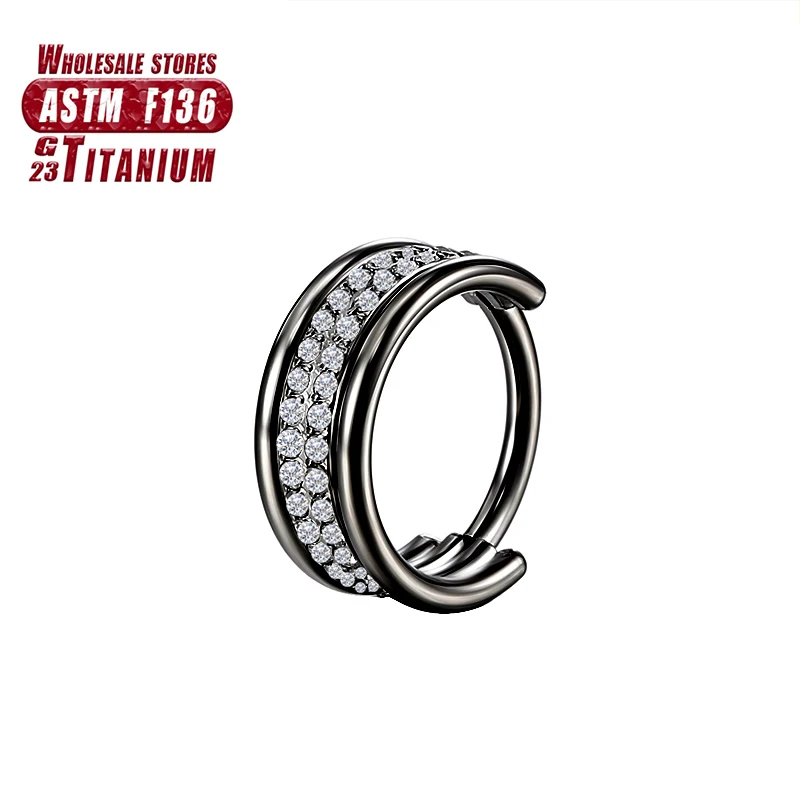 F136 Titan-Nasenring, Implantatqualität, aufklappbare, nahtlose Ohrringe, Clicker-Creolenring für Knorpel, Helix, Rook, Septum, Daith, Tragus – Detail 23