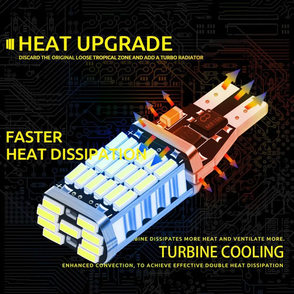 4014 LED �ڵ��� ��ȣ��, T15 LED �극��ũ��, 6000K ���ֵ�, 12V ������ �Һ� ������