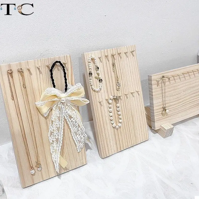 Log Style Jewelry Necklace Display Stand Bracelet Bracelet Keychain Rack Table Top Jewelry Photo Props