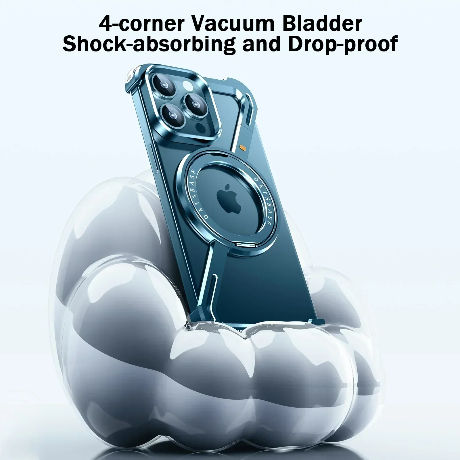 Eary Frameless for iPhone 16/15/14/13 Pro max Phone Case Compatible with MagSafe Shockproof  Protective Cover Plus Metal Shells