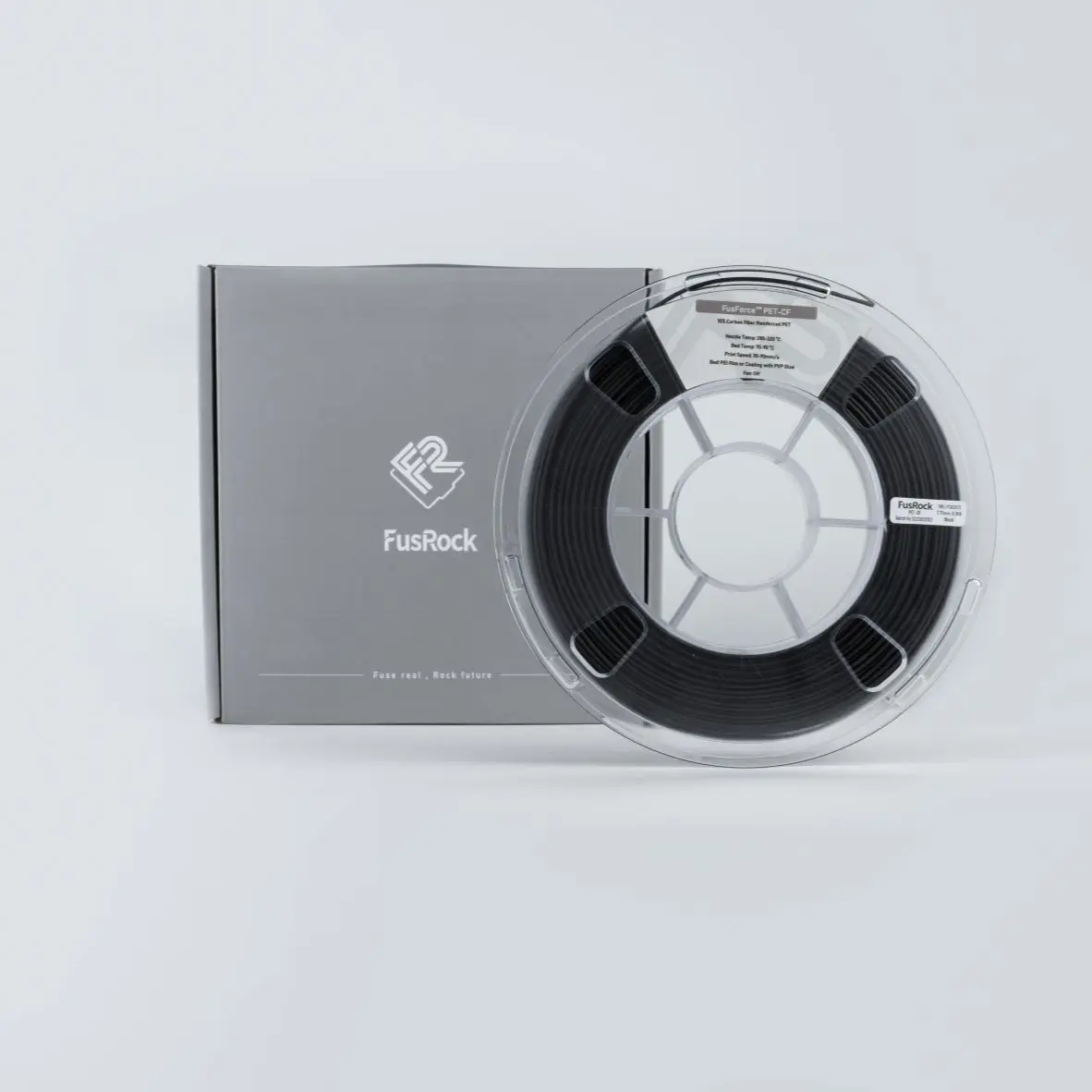 Fusrock Fusforce™pet-cf Filamentos Preto 1000g 1.75 mm 15 Materiais Reforçados Fibra de Carbono da Categoria Industrial do Poliéster