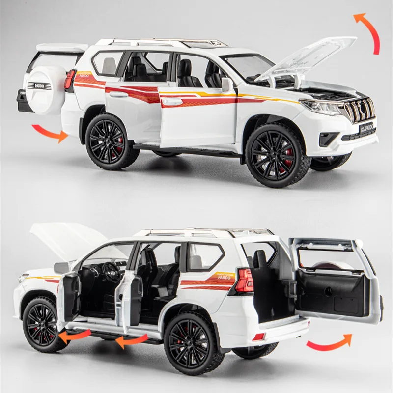 1/24 Toyota LAND CRUISER Prado SUV Alloy Car Model Diecast Metal Toy Off-road Vehicles Car Model Simulation Collection Gift 3