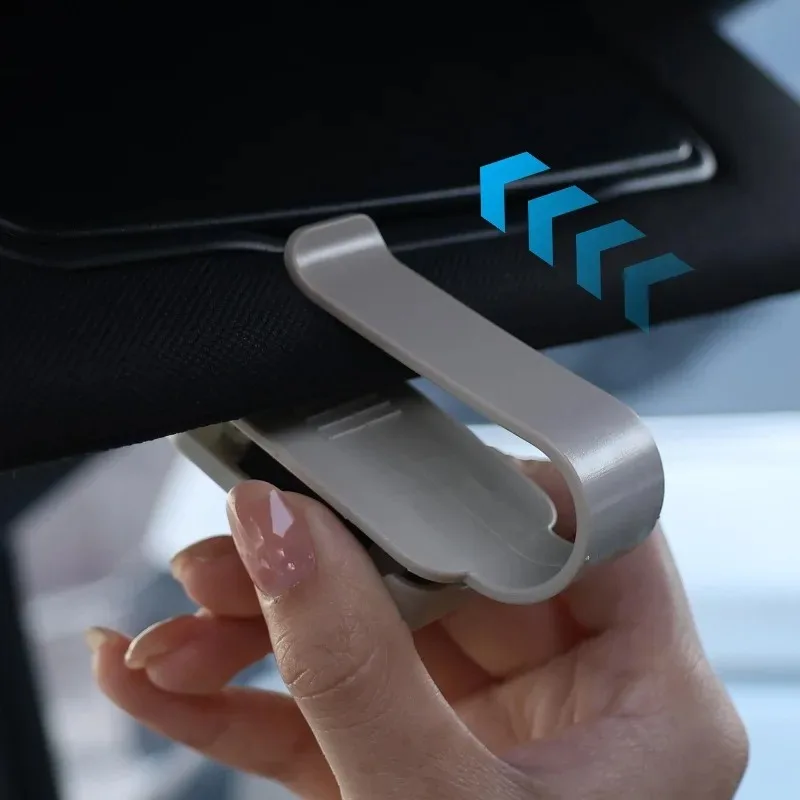 유니버설 자동차 선바이저 안경 홀더 클립 카본 파이버 텍스처 선글라스 마운트 티켓 카드 클램프 자동차 인테리어 액세서리