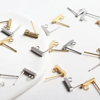 스테인레스 스틸 T 스타일 스터드 귀걸이 핀 DIY 귀걸이, 귀, 쥬얼리 액세서리 구성 요소 제작 20 개