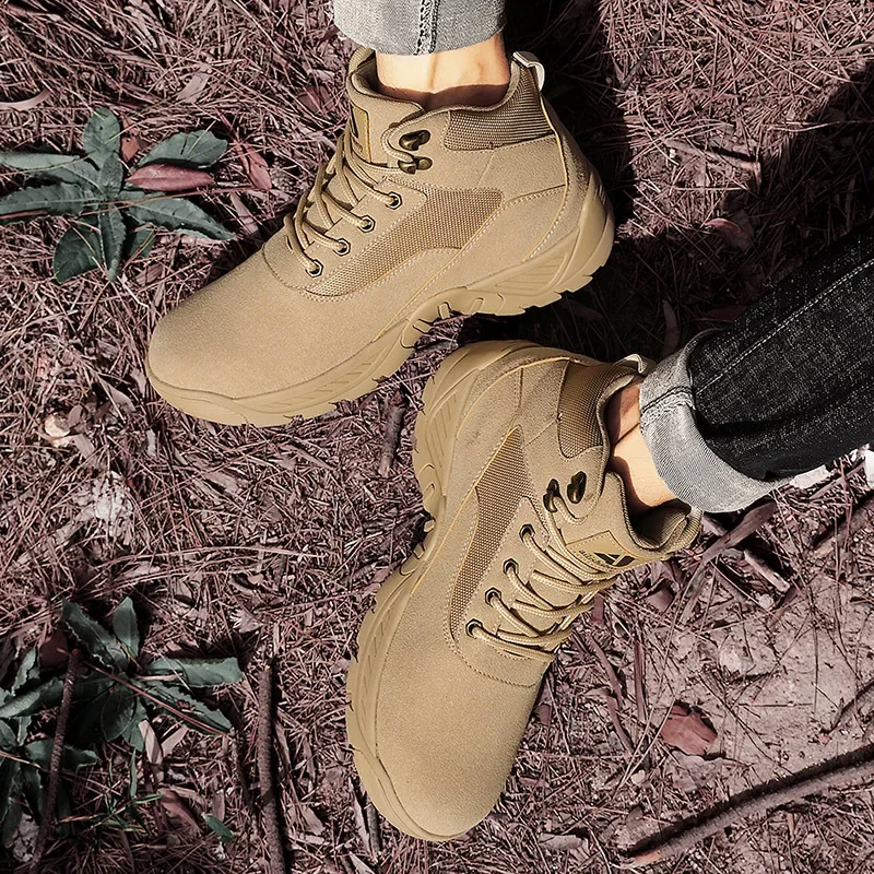 Men  Boots Hiking Shoes Plus Size Boot Motorcycle Climbing Shoes Training Waterproof Outdoor Ankle Casual 2025