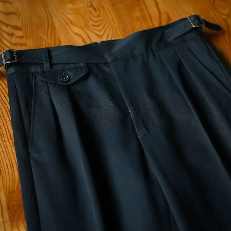 Men Spring Summer Cotton Trousers Retro Loose Straight Business Casual Pants men pants,business pants