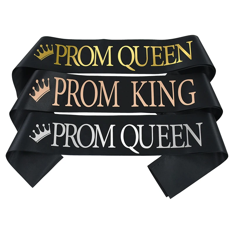 

2pcs For Men Women Fabric Making Ribbons Sash Shoulder Strap Letters Prom King Queen Ball Dancing Party Decoration Supplies