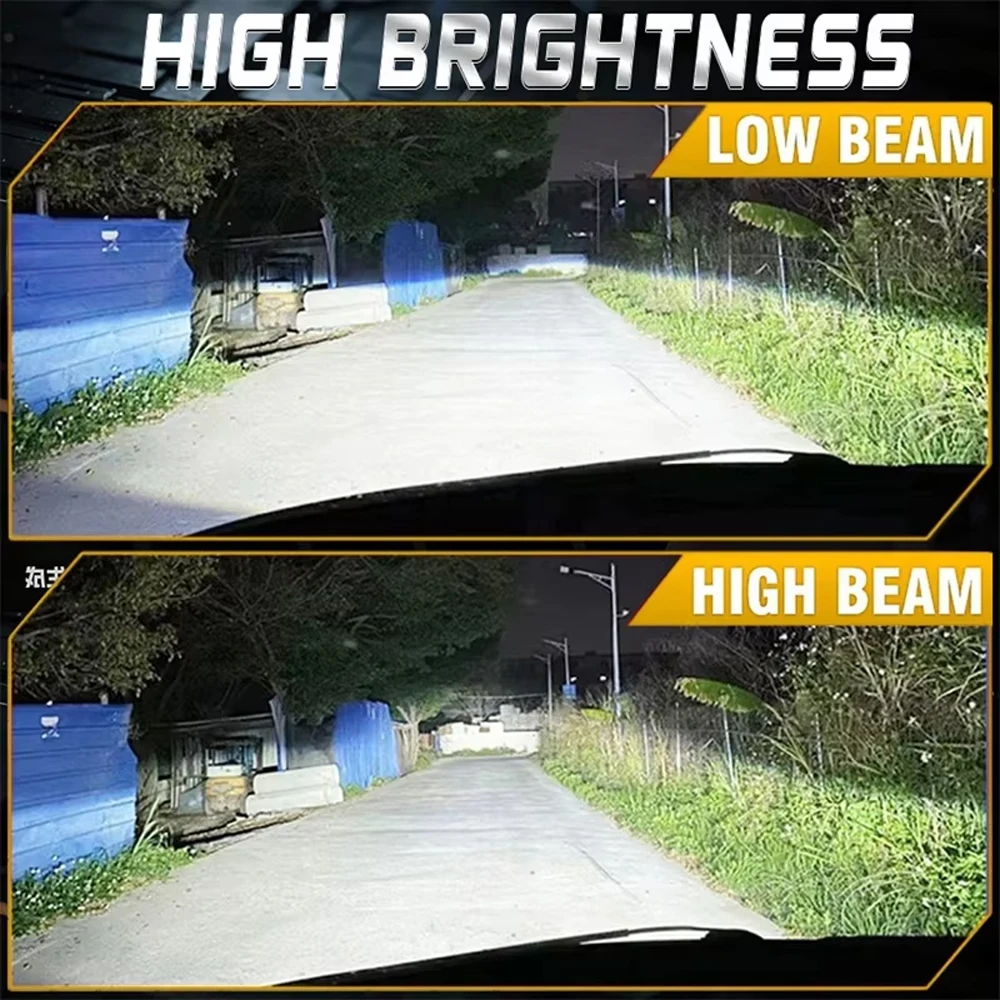 새로운 H7 LED 프로젝터 렌즈 헤드라이트 자동차 전구 1:1 무선 캔버스 6000K h7 led 자동차 헤드라이트 렌즈 (팬 포함) 안개등 플러그 앤 플레이
