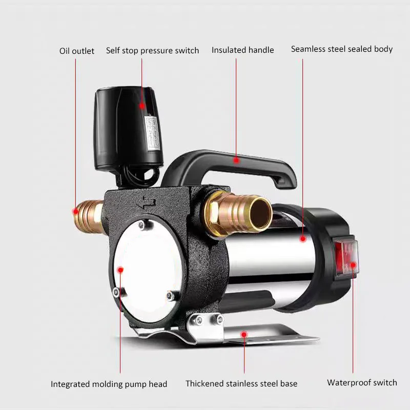 12V/24V/220V 990W 연료 펌프 디젤 펌프 오일 펌프 자동 흡입 펌프 자동 정지 전기 오일 펌프 연료 디스펜서