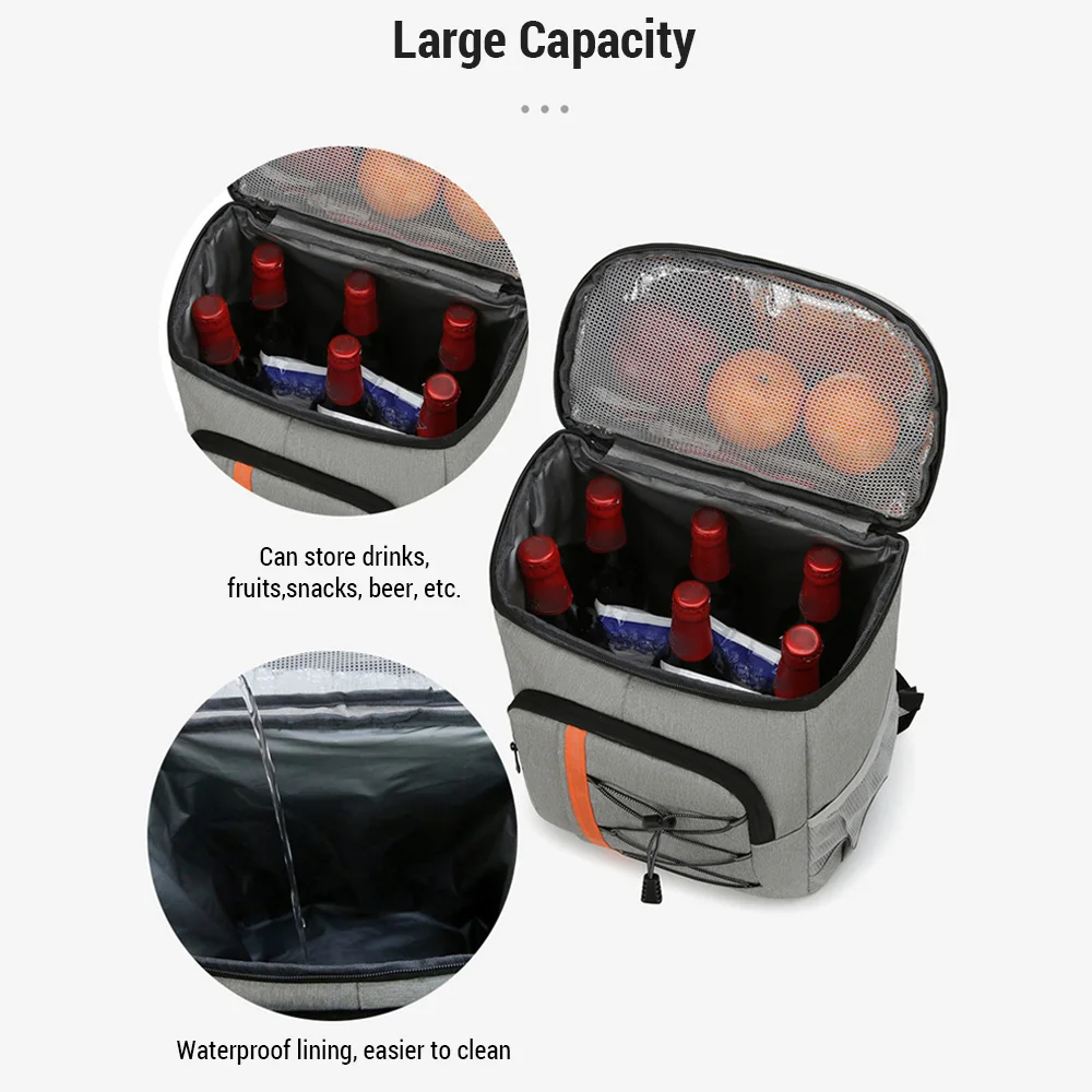 Insulated Cooler Backpack Aluminum Foil Thermal Leakproof Picnic Cooler Bag for Outdoor Camping lunch cooler bag