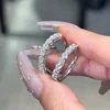 Pretty 1.5mm-5mm Full Moissanite Row Rings for Women S925 Silver Sparkling D color VVS1 Moissanite Diamond Women's Rings Gift 2