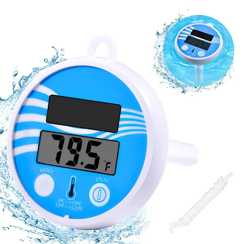 

Наружный и внутренний плавающий цифровой термометр для бассейна на солнечных батареях, наружный термометр для бассейна, водонепроницаемый термометр для спа с ЖК-дисплеем