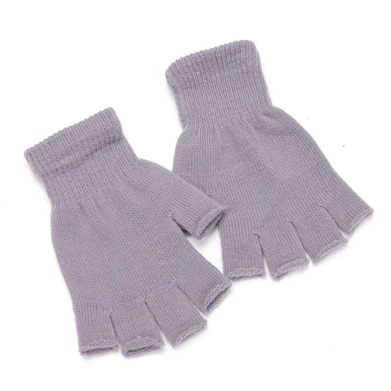 Unisex Half Finger Fingerless Gloves Wool Knit Cotton Winter Warm Work Mittens for Women And Men