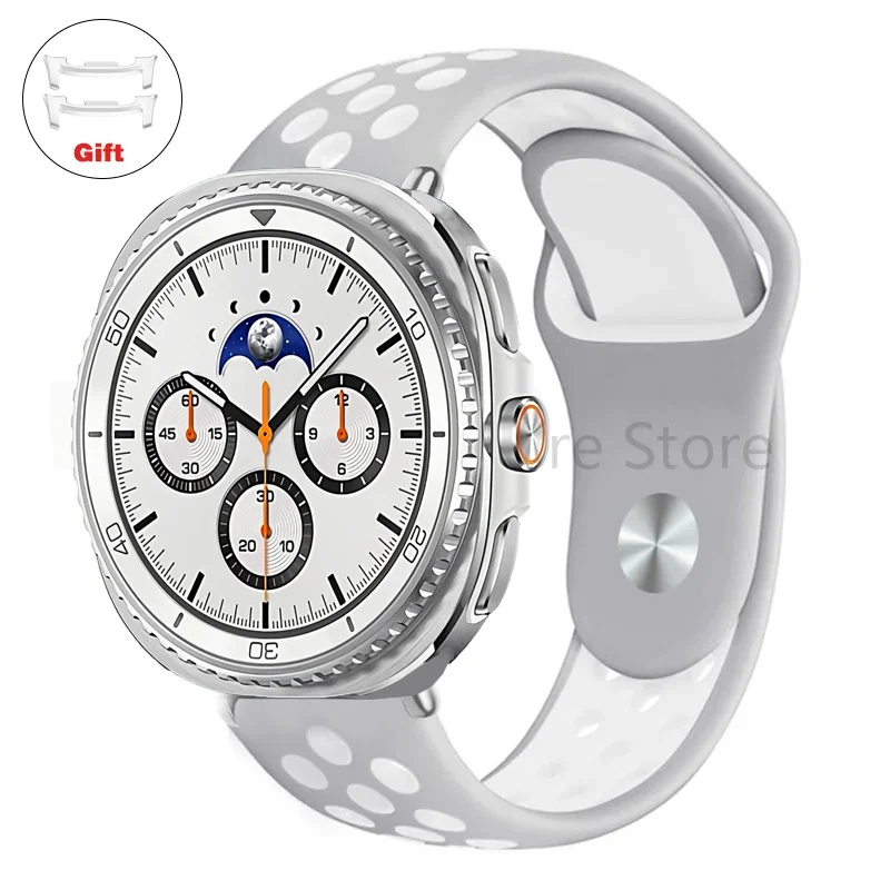 Silikon-Sportuhrenarmband für Samsung Galaxy Watch 8 40 m/44 mm, atmungsaktives Armband, Galaxy Watch 8 Classic 46 mm, Zubehör – Detail 5
