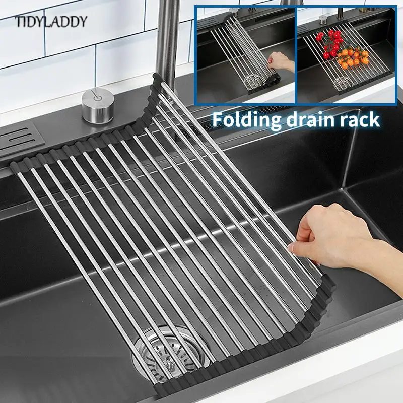 Kitchen Sink Waterfall 304 Stainless Steel Large Single Slot Kitchen Accessories Waterfall Faucet Vegetable Basin kitchen sink