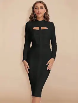 Bandage Dress Black Bodycon Dress Evening Party Elegant Sexy One Shoulder Birthday Club Outfit 1
