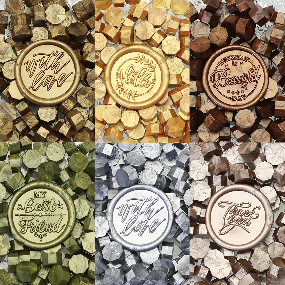 100 Stück/Beutel achteckige Siegelwachsperlen für Wachsstempel eignen sich für Hochzeitseinladungen, Umschlagkarten, Weihnachtsgeschenke