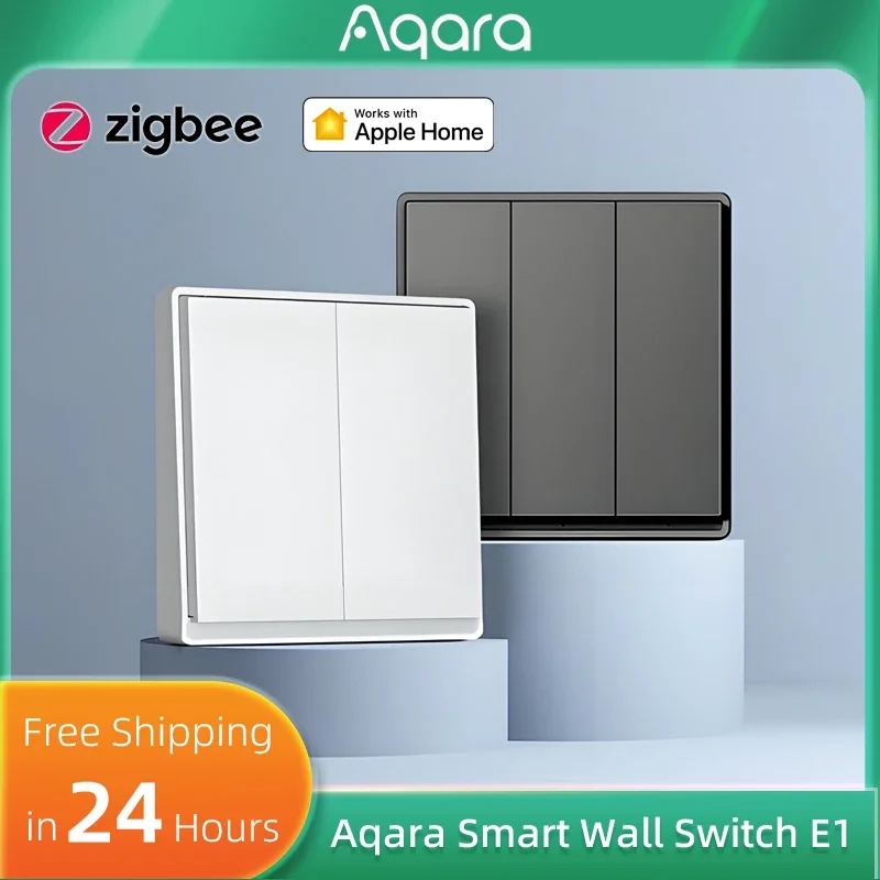 สวิตช์ไฟอัจฉริยะ Aqara Smart Wall Switch E1 ZigBee 3.0 สำหรับบ้านอัจฉริยะ ควบคุมด้วยรีโมท พร้อม/ไม่มีสายไฟกลาง สำหรับใช้งานกับแอป Mi Home และ Homekit 1