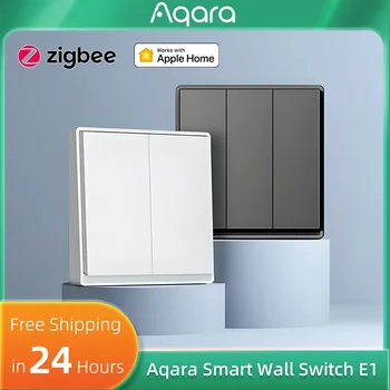 สวิตช์ไฟอัจฉริยะ Aqara Smart Wall Switch E1 ZigBee 3.0 สำหรับบ้านอัจฉริยะ ควบคุมด้วยรีโมท พร้อม/ไม่มีสายไฟกลาง สำหรับใช้งานกับแอป Mi Home และ Homekit 1