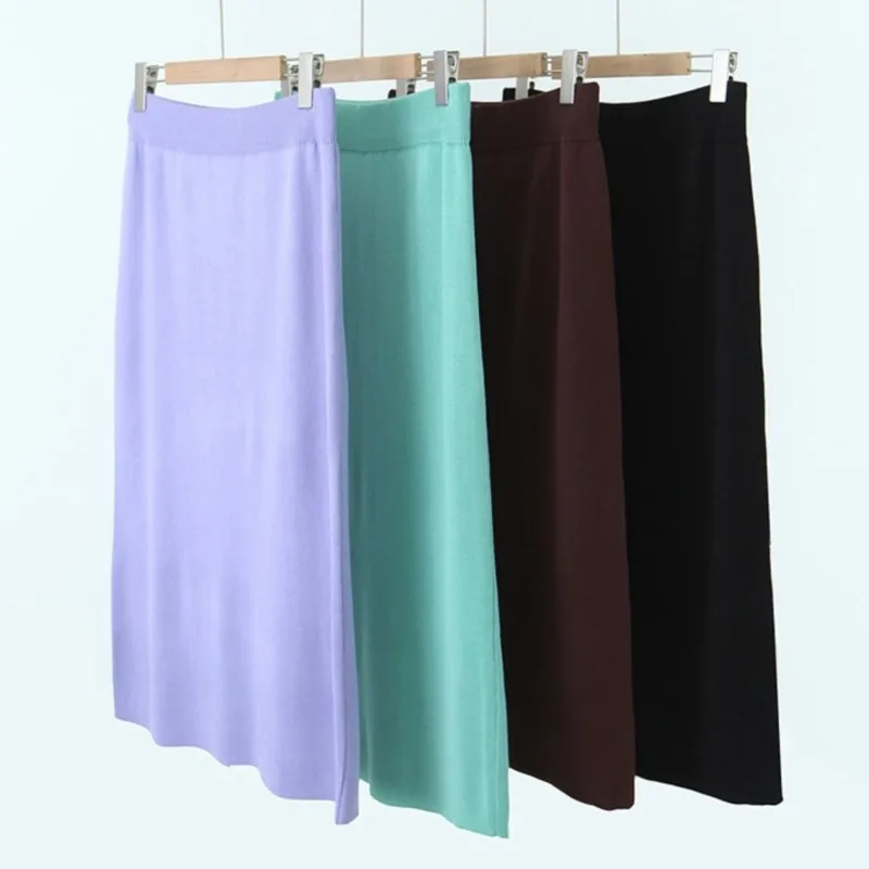 3XLGoodQualitySkirtsWomenPlusSize2022AutumnWinterSolidColor