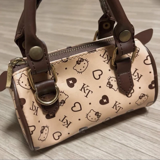 Hello Kitty Bag New Vintage Brown Women's Bag Cartoon Printed