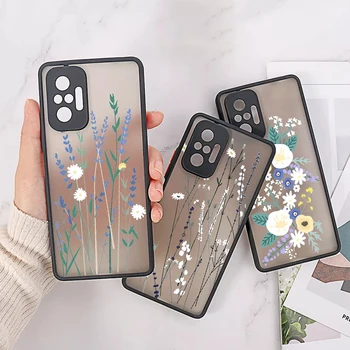 샤오미 레드미 플라워 하드 매트 케이스, 충격 방지 소프트 범퍼 커버, 노트 13, 12, 11 프로 플러스, 12S, 11S, 10S, 레드미 12, 12C, 13C, 10C 용