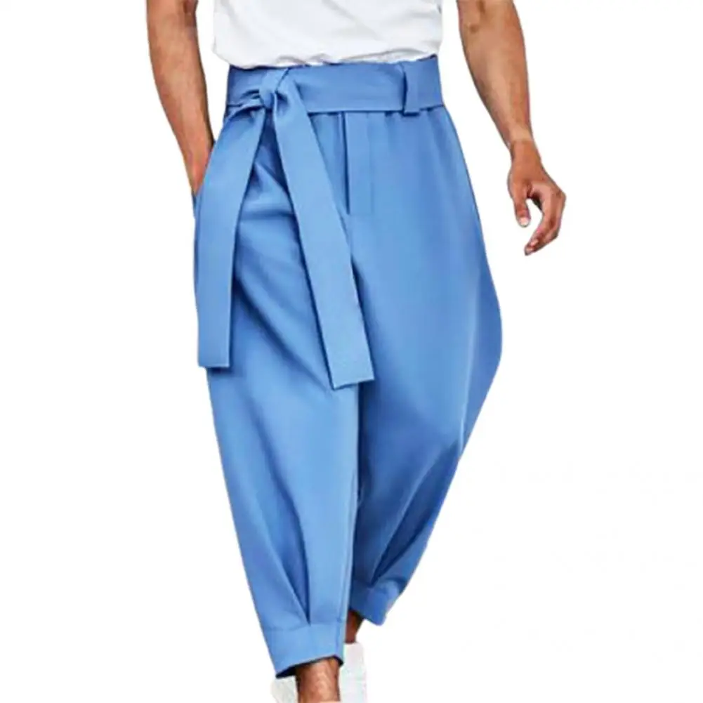 

Great Pants Solid Color Pockets Sweatpants All Match Skin-friendly Cropped Trousers